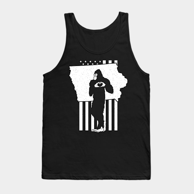 Iowa Bigfoot American Flag Tank Top by Tesszero